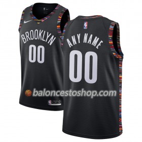 Camiseta Hombre NBA Brooklyn Nets Personalizadas 2018-19 Nike City Edition Negro Swingman